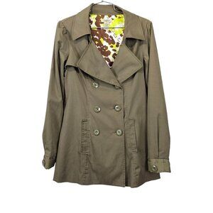 Vertigo Paris Double Breasted Short Olive Trench Coat
